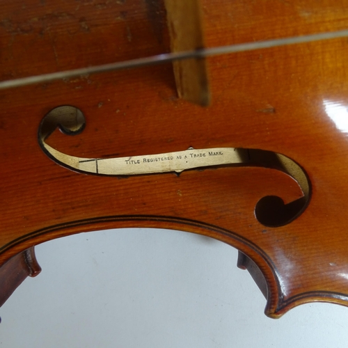 238 - A modern violin in a modern velvet-lined case, bow is not included