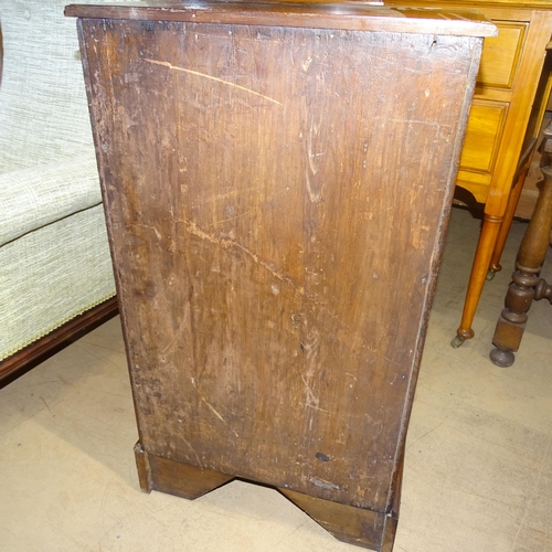 2018 - A pair of 19th century mahogany bedside chests of 3 drawers, on bracket feet, 45cm x 79cm x 41cm