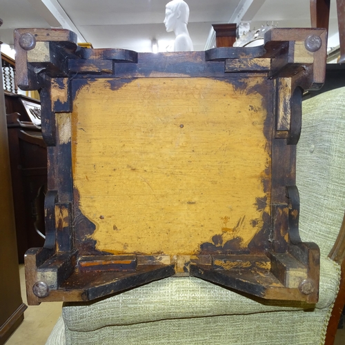 2018 - A pair of 19th century mahogany bedside chests of 3 drawers, on bracket feet, 45cm x 79cm x 41cm