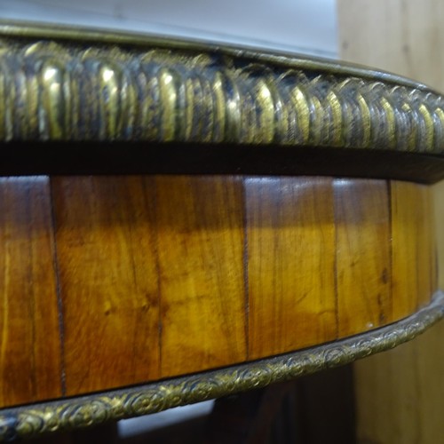 2113 - A 19th century rosewood marquetry inlaid circular 2-tier occasional table, 48cm x 74cm