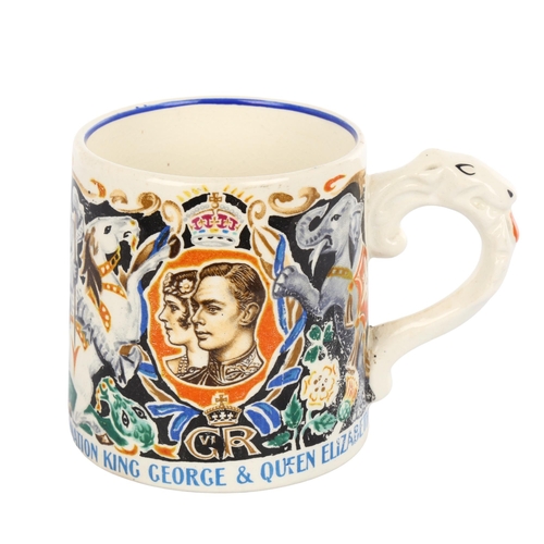 1011 - Dame Laura Knight, George VI Coronation mug 1937, height 8cm