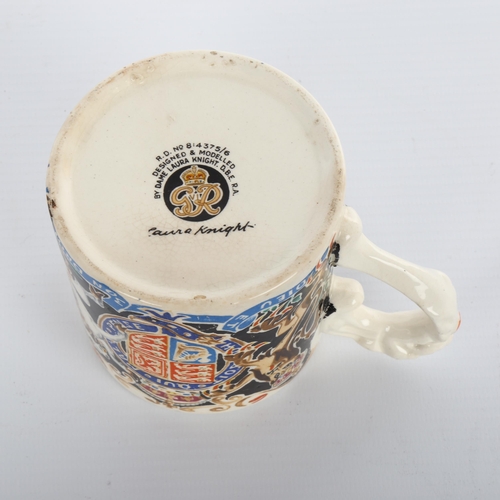 1011 - Dame Laura Knight, George VI Coronation mug 1937, height 8cm