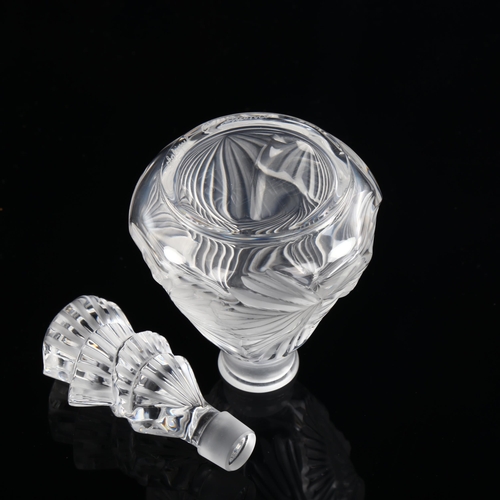 1016 - RENE LALIQUE - glass perfume bottle and stopper, height 12.5cm, engraved signature