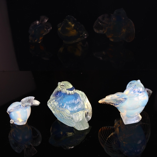 1022 - 3 Sabino opalescent glass birds, largest height 6.5cm (3)