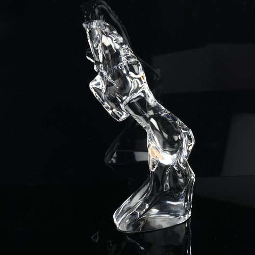 1030 - BACCARAT - crystal sculpture, rearing horse, height 22cm