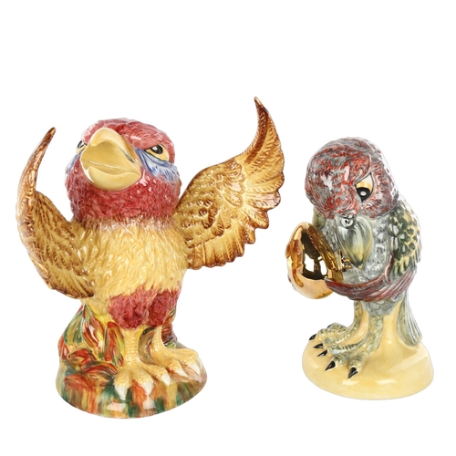 1037 - 2 Phoenix Series grotesque bird ceramic sculptures by Peggy Davies, the Phoenix height 29cm, and Sec... 