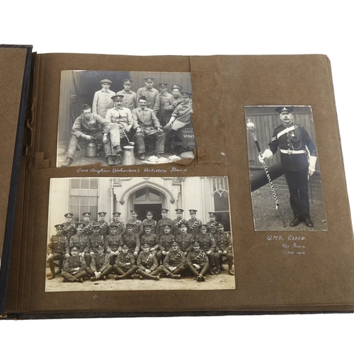 1042 - MILITARY INTEREST - photograph album dated 1914 - 1916 containing portrait group photos from the Ess... 