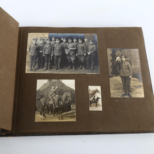 1042 - MILITARY INTEREST - photograph album dated 1914 - 1916 containing portrait group photos from the Ess... 