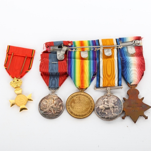 1053 - A group of 4 Great War and Faithful Service medals, awarded to Bmbr C E Brown RFA65664, comprising 1... 