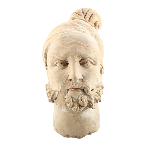 1096 - A Mesopotamian terracotta head of a man, height 18.5cm