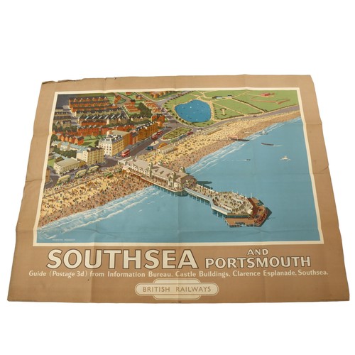 1134 - An original British Railways quad advertising poster for Southsea and Portsmouth, designed by Hesket... 