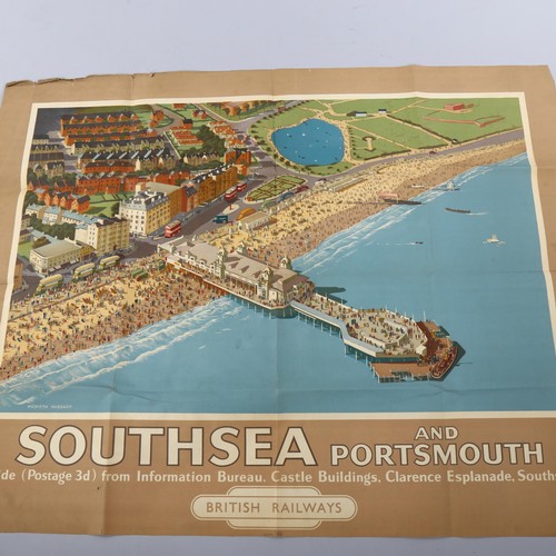 1134 - An original British Railways quad advertising poster for Southsea and Portsmouth, designed by Hesket... 