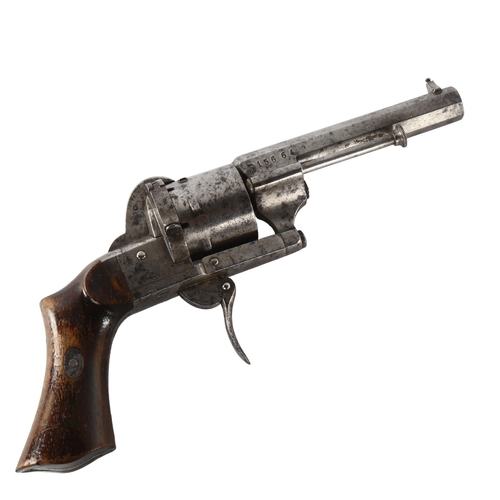 1159 - A 19th century French pinfire revolver, by Lefaiche of Paris, barrel length 9cm