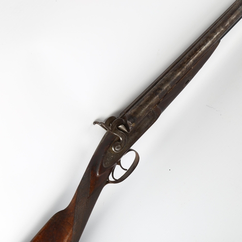 1161 - A 19th century double-barrel percussion sporting rifle, by Moore, with engraved lock