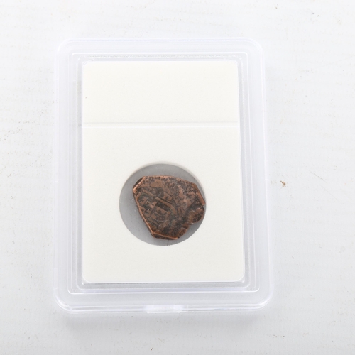 1210 - A Spanish Nummis slabbed coin, 1608-1695 AD