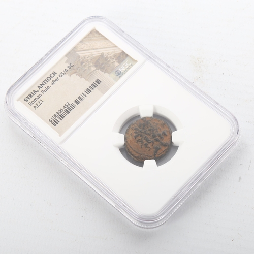 1212 - A Syrian, Antioch Roman rule coin after 64/5 BC, slabbed, NGC certified