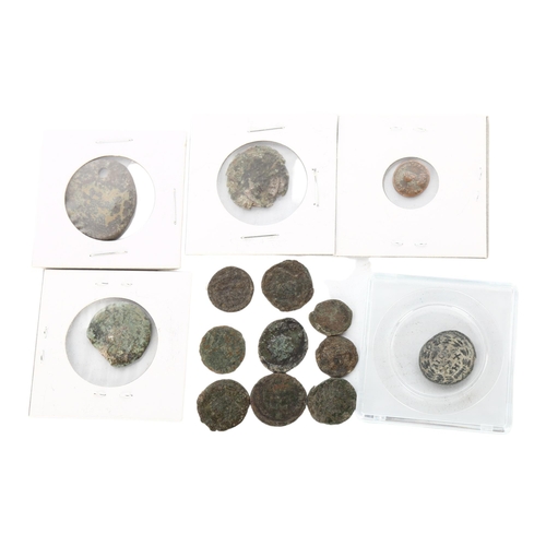 1215 - 14 unidentified Roman bronze coins