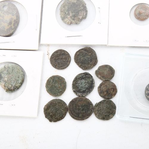 1215 - 14 unidentified Roman bronze coins