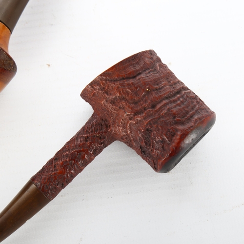 1217 - A Dunhill Tanshell pipe nr 475, stamped to base, and another Austrian wooden pipe (2)