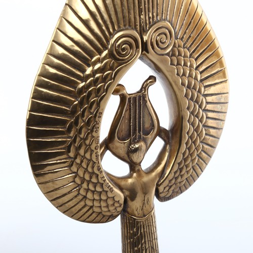 1048 - Erte (Roman de Tirtoff, 1892 - 1990), limited edition bronze sculptural candlestick, signed on rever... 