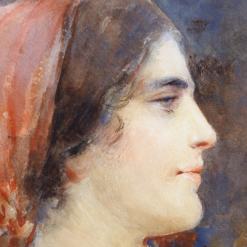 1502 - John Henry Henshall (1856 -1928), watercolour portrait of a woman, signed, 35cm x 25cm, framed