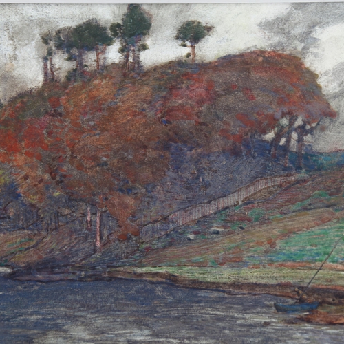 1510 - Samuel John Lamorna Birch (1869 - 1955), watercolour, the brimming river, signed, 25cm x 36cm, frame... 