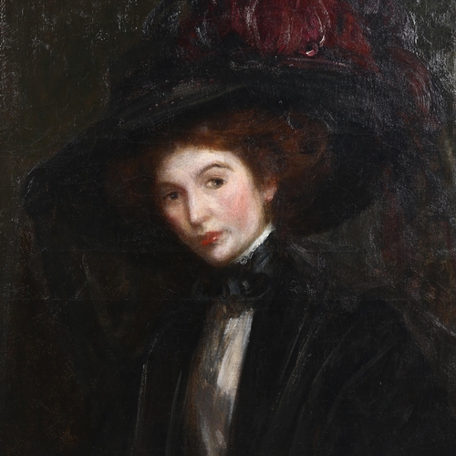 1514 - James Jebusa Shannon (1862 - 1923), oil on canvas, portrait of a woman wearing a bonnet, thought to ... 