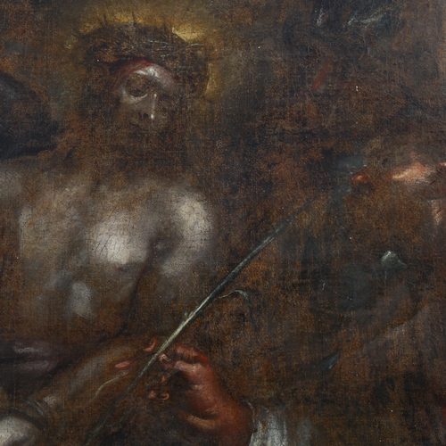 1532 - 17th/18th century, unstretched oil on canvas, religious composition, 83cm x 69cm, unframed