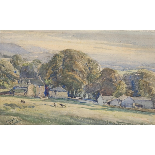 1536 - Arthur Reginal Smith (1873 - 1935), watercolour, farm landscape, signed, 23cm x 37cm, framed