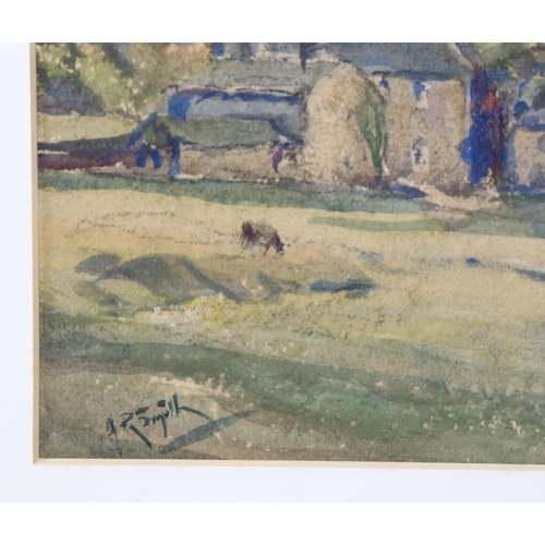 1536 - Arthur Reginal Smith (1873 - 1935), watercolour, farm landscape, signed, 23cm x 37cm, framed