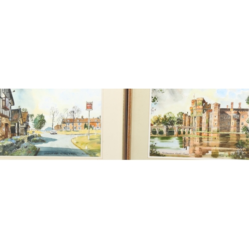 1538 - Chris Rooke, 4 watercolours, Sussex scenes including Herstmonceux Castle, 32cm x 41cm, framed (4)