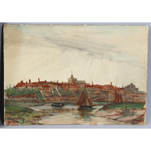 1543 - Dewey Bates, 2 watercolours, Rye scenes, 27cm x 37cm, 1 framed