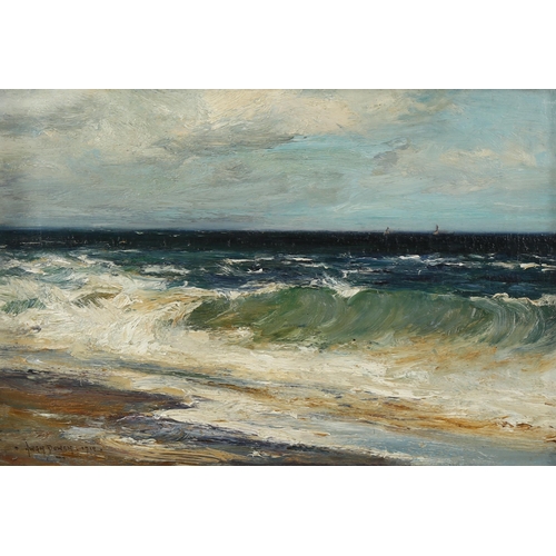 1570 - Owen Bowen (1873 - 1967), oil on canvas, shore scene, signed and dated 1919, 35cm x 50cm, framed