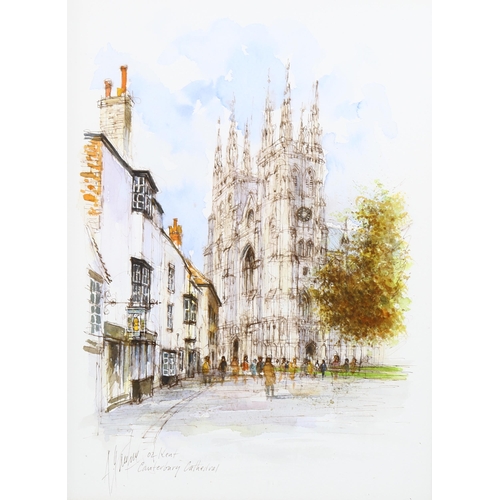 1575 - Alex Jawdokimov (born 1937), watercolour, Canterbury Cathedral, 40cm x 30cm, framed