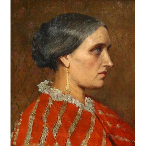 1579 - Alyce Thornycroft (active 1890 - 1895), oil on canvas, portrait of a woman, inscribed on stretcher, ... 