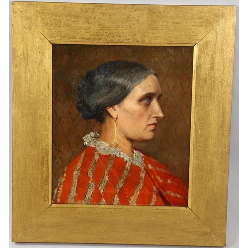 1579 - Alyce Thornycroft (active 1890 - 1895), oil on canvas, portrait of a woman, inscribed on stretcher, ... 