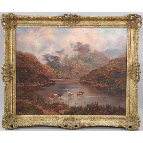 1584 - Jean Hamilton-George (born 1948), oil on canvas, Highland landscape, signed, 40cm x 50cm, framed