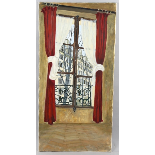 1596 - Richard Beer (1928-2017), oil on canvas, Parisian Window, 122cm x 61cm. From the estate of the artis... 