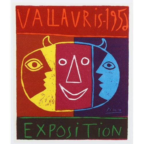 1598 - Pablo Picasso (1881-1973), lithograph in colours on paper, Exposition Vallauris 1956, signed in the ... 