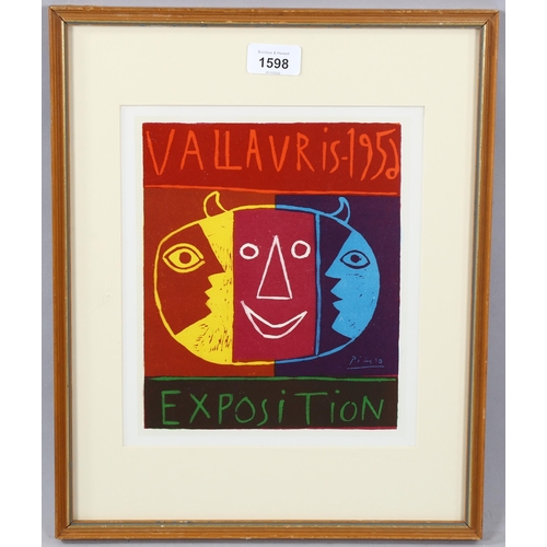 1598 - Pablo Picasso (1881-1973), lithograph in colours on paper, Exposition Vallauris 1956, signed in the ... 