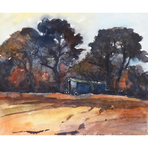 1600 - Fyffe Christie (1918-1979), watercolour on paper, Barn near Datchworth, 19cm x 22cm, signed and date... 