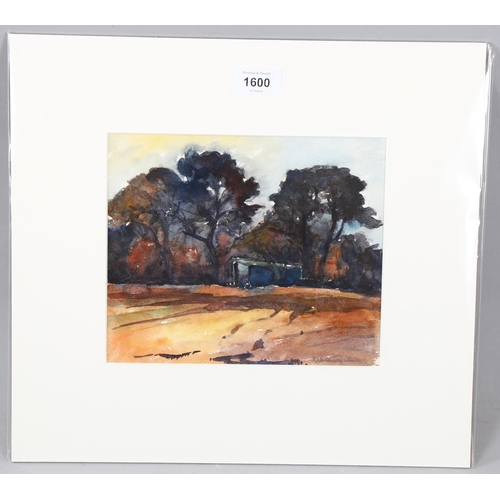 1600 - Fyffe Christie (1918-1979), watercolour on paper, Barn near Datchworth, 19cm x 22cm, signed and date... 