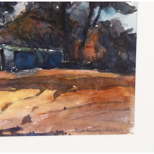 1600 - Fyffe Christie (1918-1979), watercolour on paper, Barn near Datchworth, 19cm x 22cm, signed and date... 