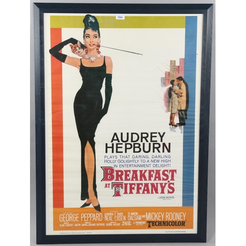 1606 - Poster on paper, Audrey Hepburn in Breakfast at Tiffany’s, framed, 99cm x 69cm