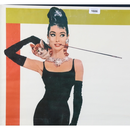 1606 - Poster on paper, Audrey Hepburn in Breakfast at Tiffany’s, framed, 99cm x 69cm