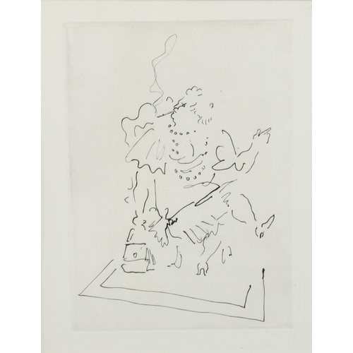 1609 - Jean Cocteau, Le Bal, original etching 1953 from an edition of 220 copies, plate 21cm x 15cm, framed