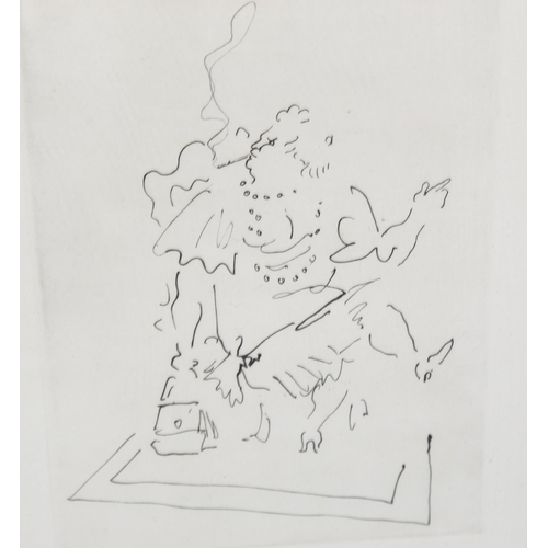 1609 - Jean Cocteau, Le Bal, original etching 1953 from an edition of 220 copies, plate 21cm x 15cm, framed