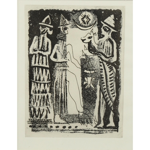 1619 - John Piper, figures from a seal, aquatint published for Woods book 1953, Levinson no. 88, plate 21cm... 