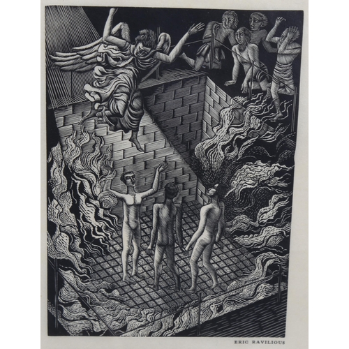 1625 - Eric Ravilious, the young men in the fiery furnace, wood engraving for Apocrypha 1929, image 17.5cm ... 