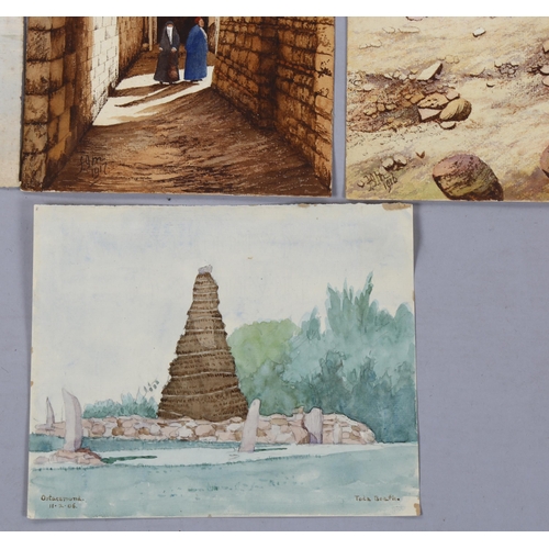 1626 - 5 early 20th century watercolours, scenes in North Africa, unframed (5)